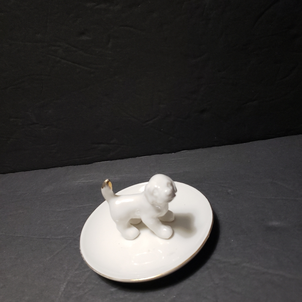 NEW! SAGEBROOK HOME White Dog Trinket/Ring Holder